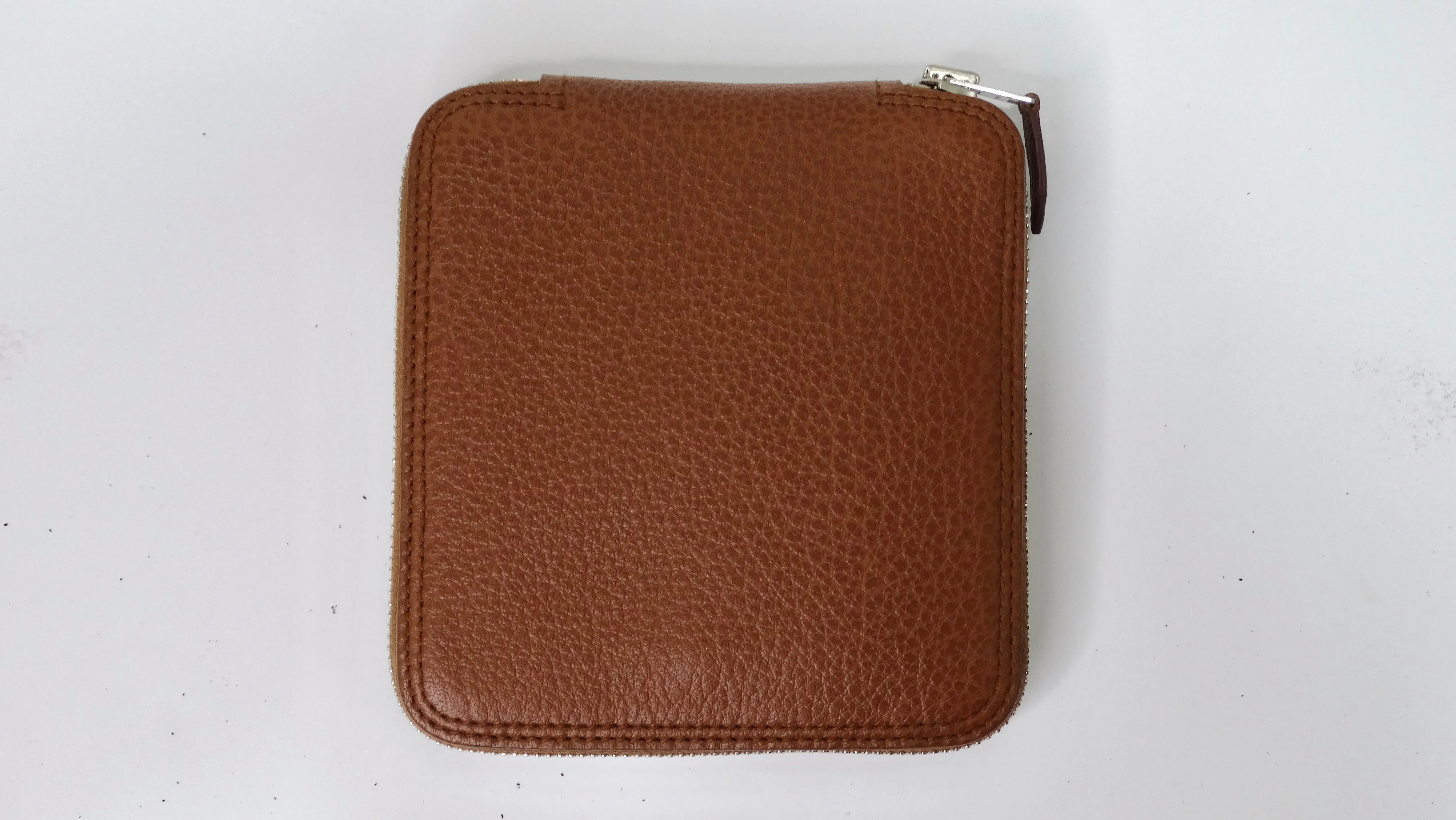 HERMES Foldable Silky Pop Bag in Brown Leather and Printed Silk