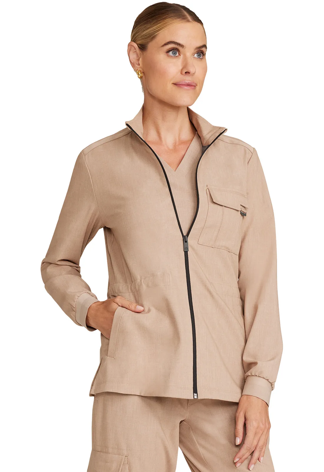HH Quest HH360 Women's Zip Front Utility Jacket Desert Taupe