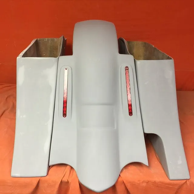 Honda Shadow Sabre 1100 6" Extended Saddlebags Out & Down Bags   LED Rear Fender Right Side Cut Out