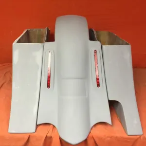 Honda Shadow Sabre 1100 6" Extended Saddlebags Out & Down Bags   LED Rear Fender Right Side Cut Out