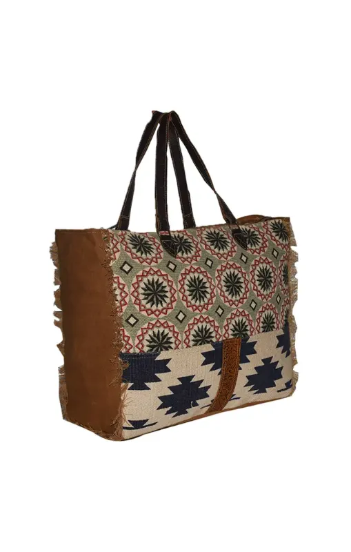 Hopofly - Rug & Leather Overnight Kalki Weekender Bag - JH-6042