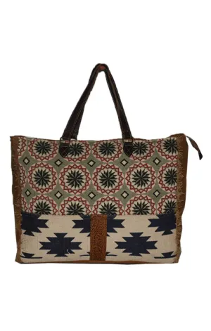 Hopofly - Rug & Leather Overnight Kalki Weekender Bag - JH-6042