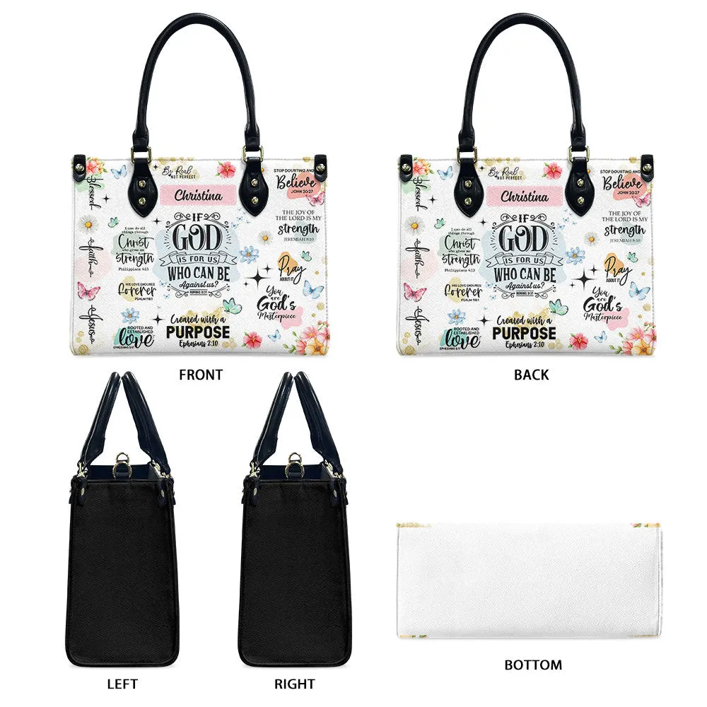 If God Is For Us Who Can Be Against Us Leather Bag