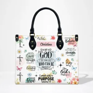 If God Is For Us Who Can Be Against Us Leather Bag