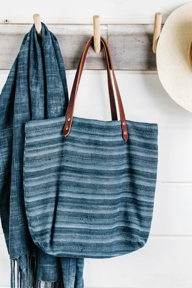 Indigo Stripe Tote