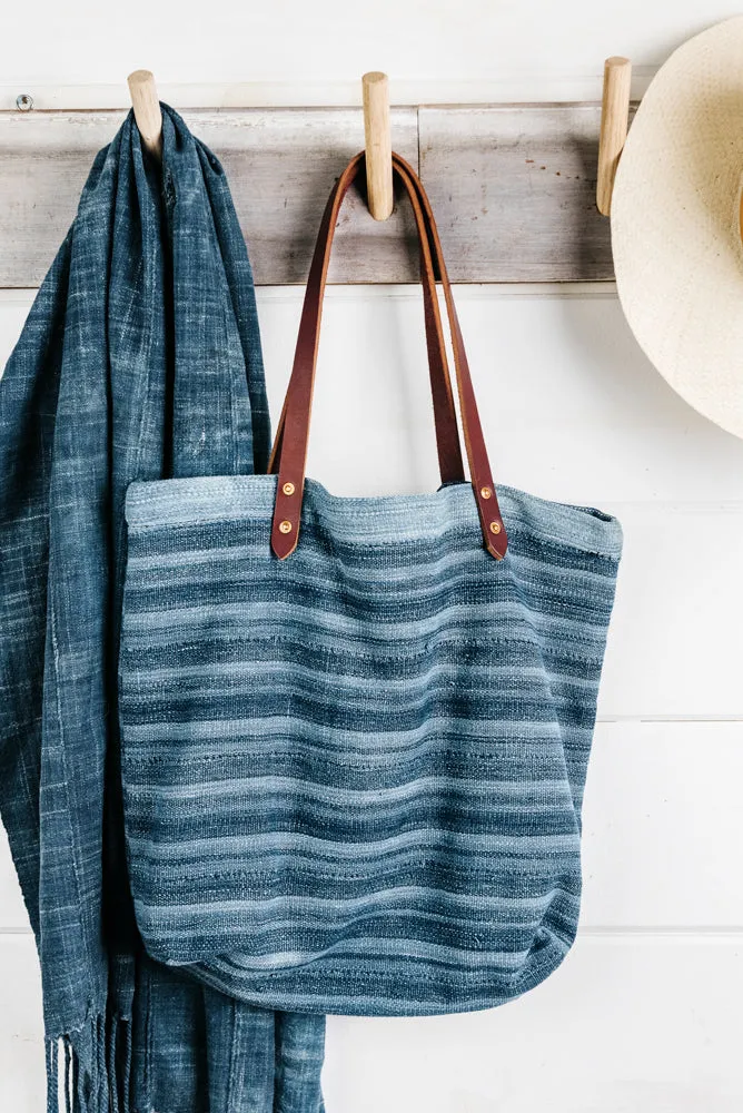 Indigo Stripe Tote