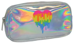 Iscream Holographic Dripping Heart Small Cosmetic Bag