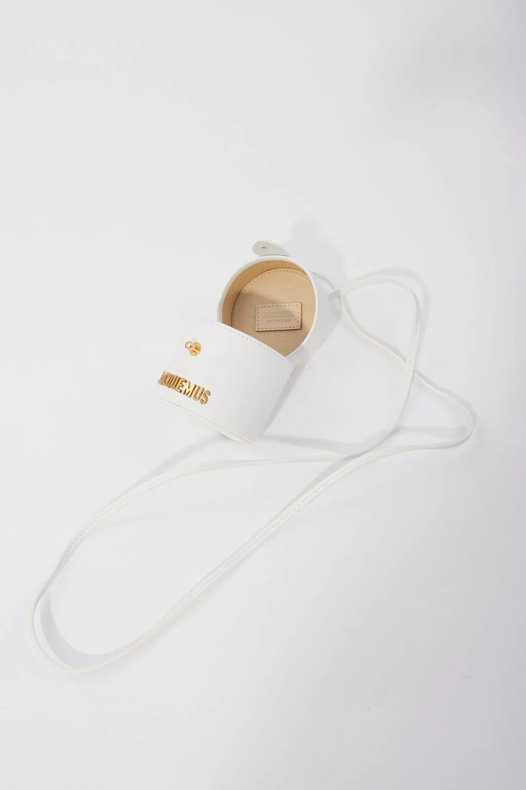 Jacquemus White Leather Mini Bucket Bag