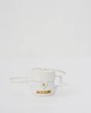 Jacquemus White Leather Mini Bucket Bag