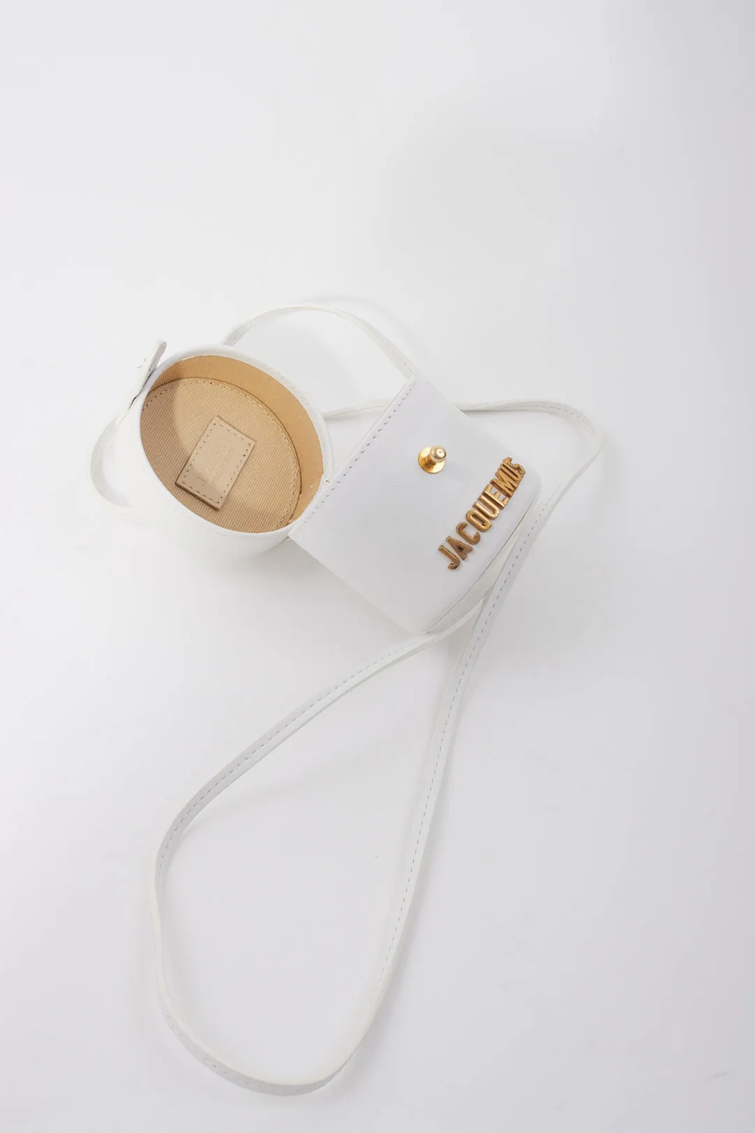 Jacquemus White Leather Mini Bucket Bag