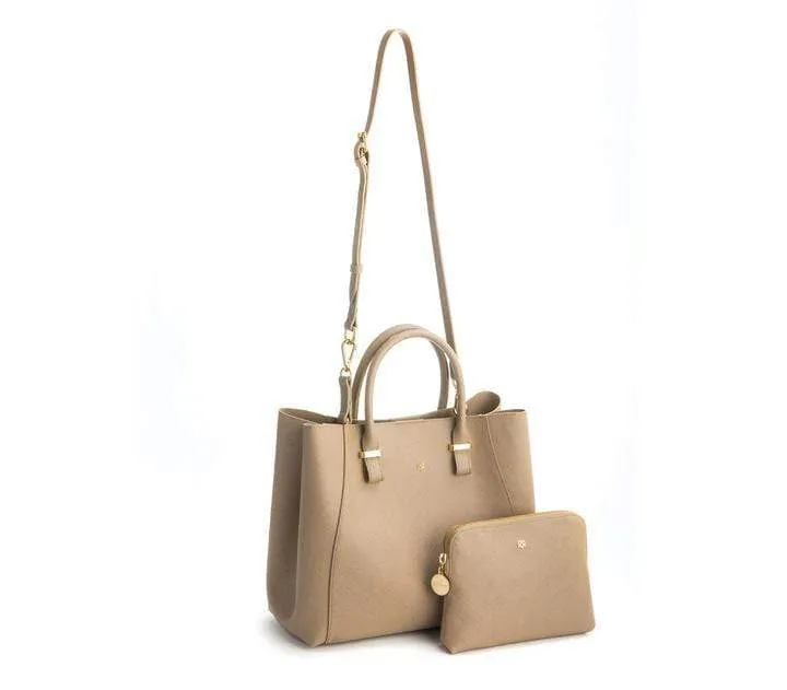 Jane Vegan Leather Handbag | Light Brown