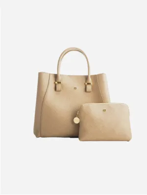 Jane Vegan Leather Handbag | Light Brown