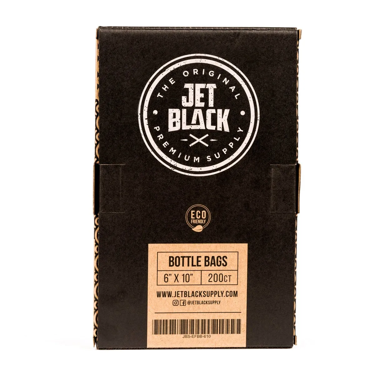 Jet Black - Eco-Friendly 6x10 in. Bottle Bags - 200 ct.