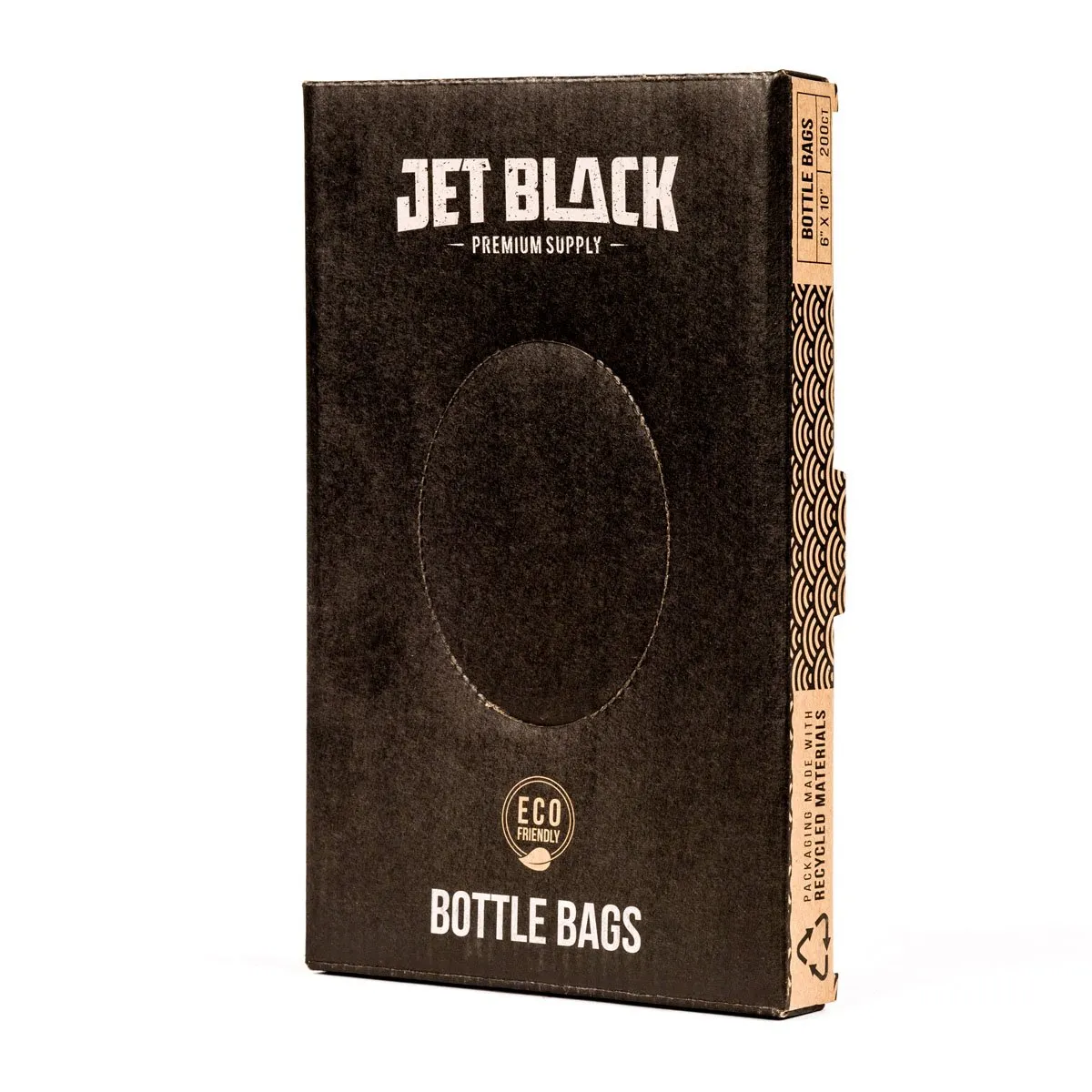 Jet Black - Eco-Friendly 6x10 in. Bottle Bags - 200 ct.