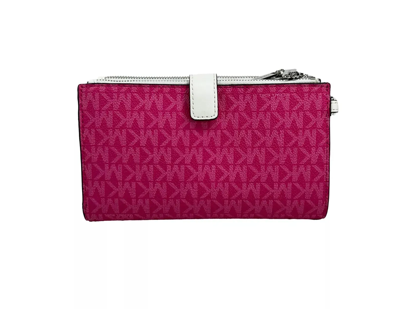 Jet Set Travel Double Zip Wristlet Wallet Dragon Fruit