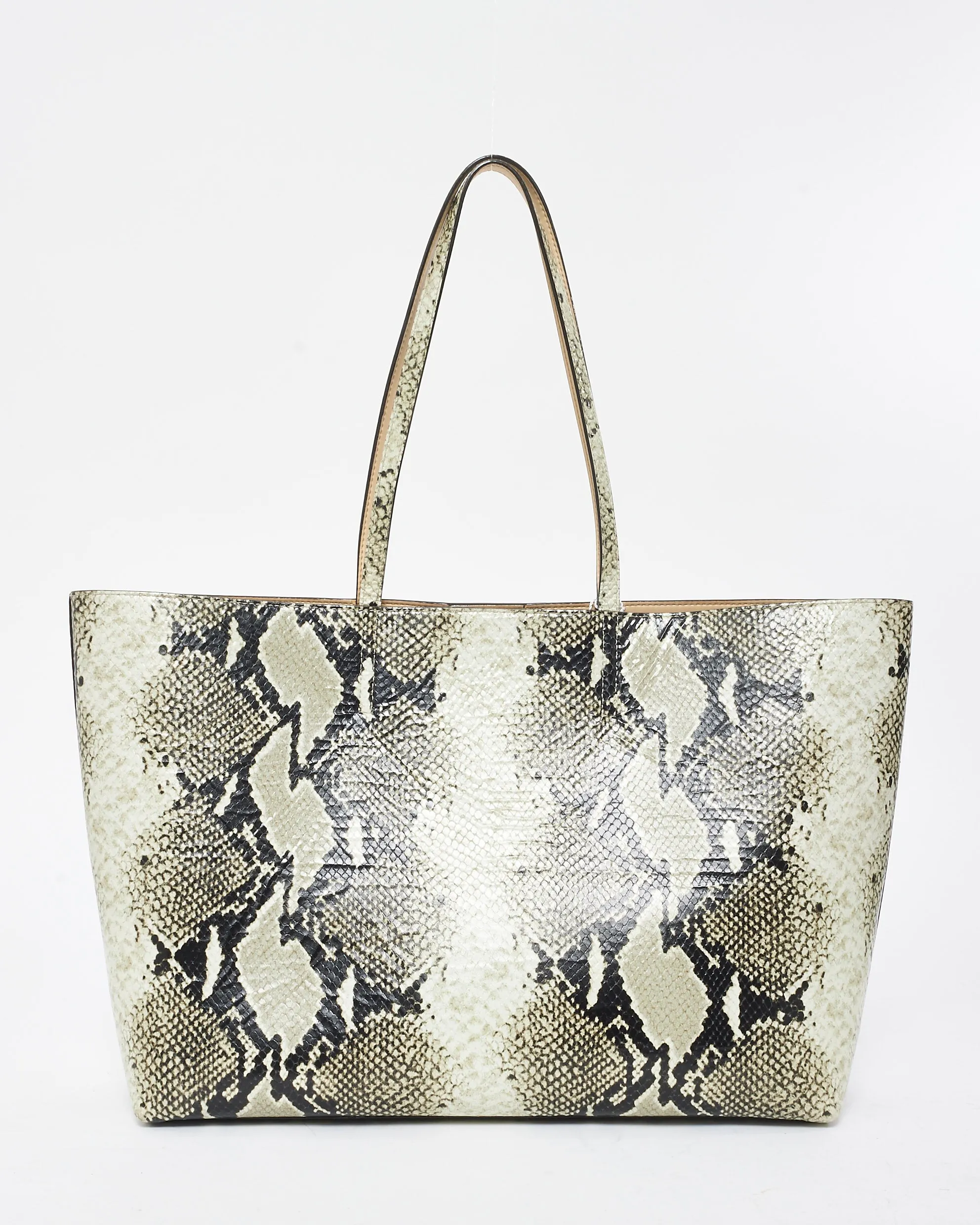 Jimmy Choo Snake Print Leather Tote Bag