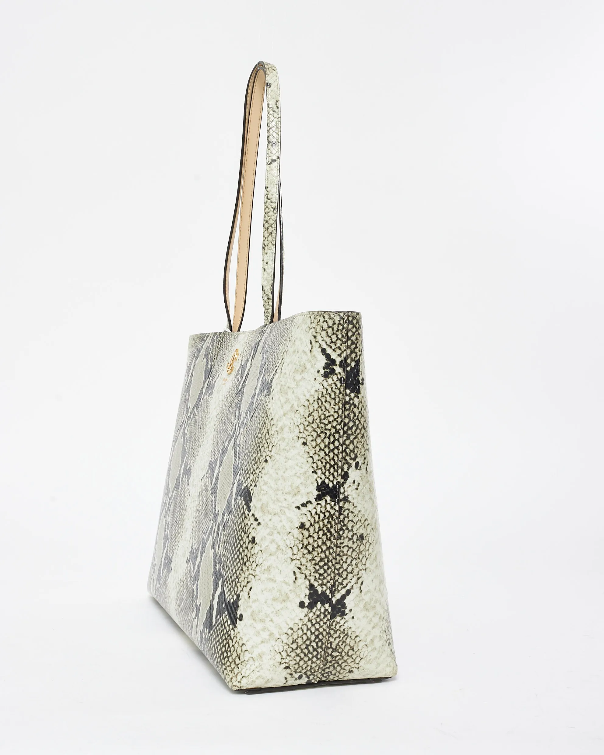 Jimmy Choo Snake Print Leather Tote Bag