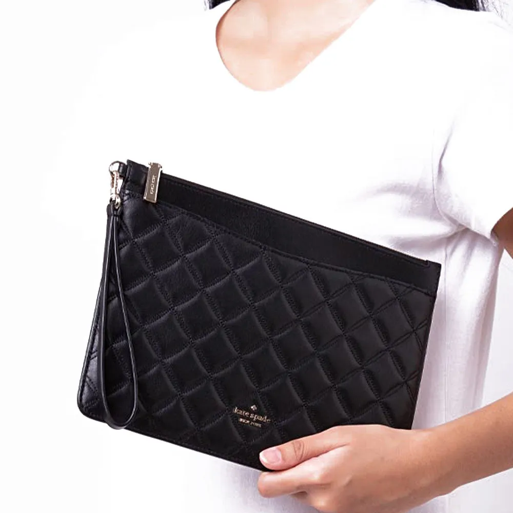 KATE SPADE NEW YORK NATALIA LARGE QUILTED LEATHER CLUTCH