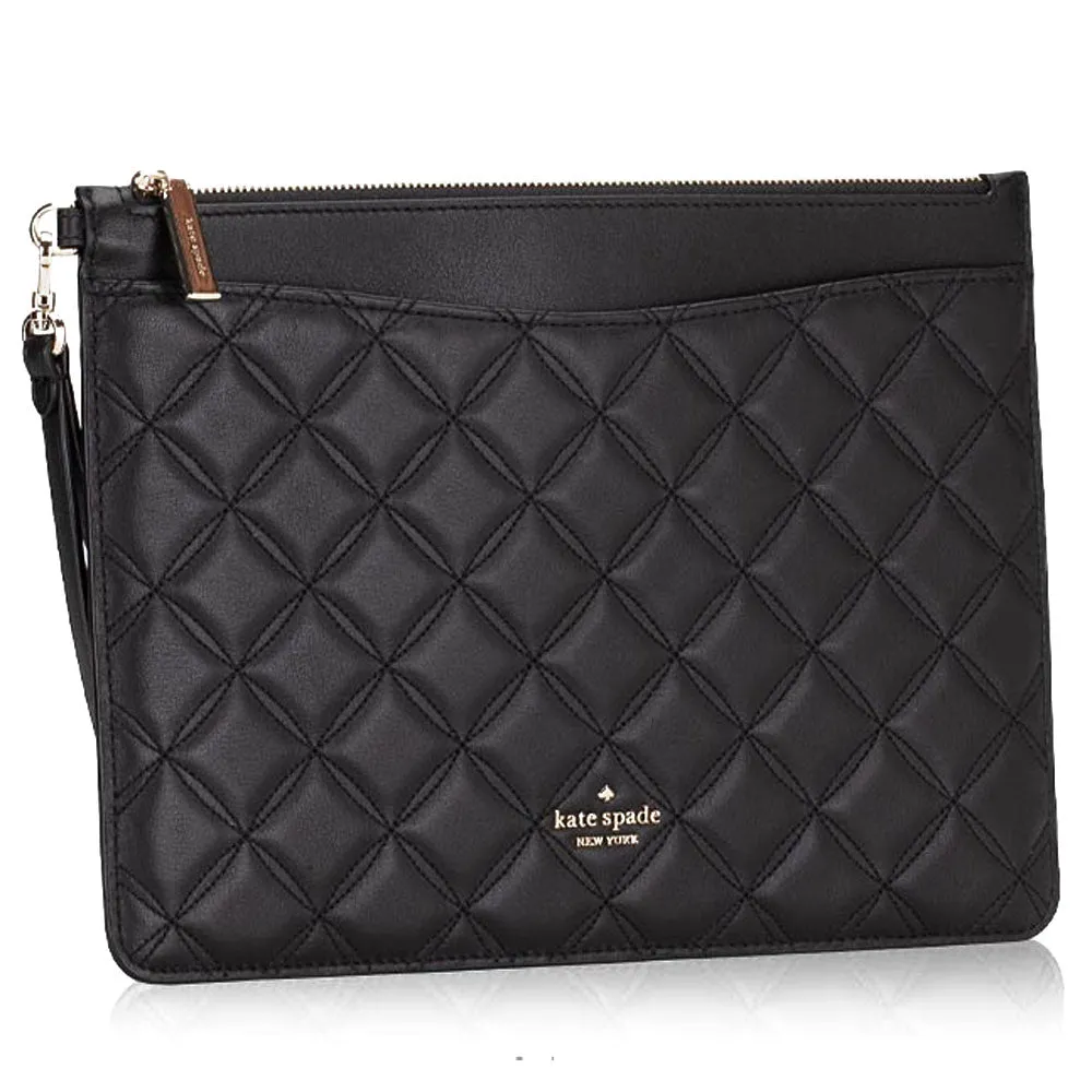 KATE SPADE NEW YORK NATALIA LARGE QUILTED LEATHER CLUTCH