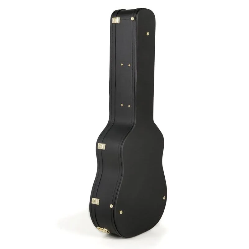 Koda Acoustic Guitar Wooden Case, Arch Top, 7mm Red Plush Interior, BLACK