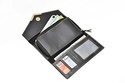 Ladies 4 Pc Combo (Lady Wallet 1.0, Passport, Eyewear, Keychain)  (Black)