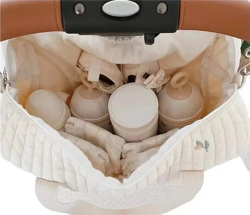 Large Bear quilted baby pram bag
