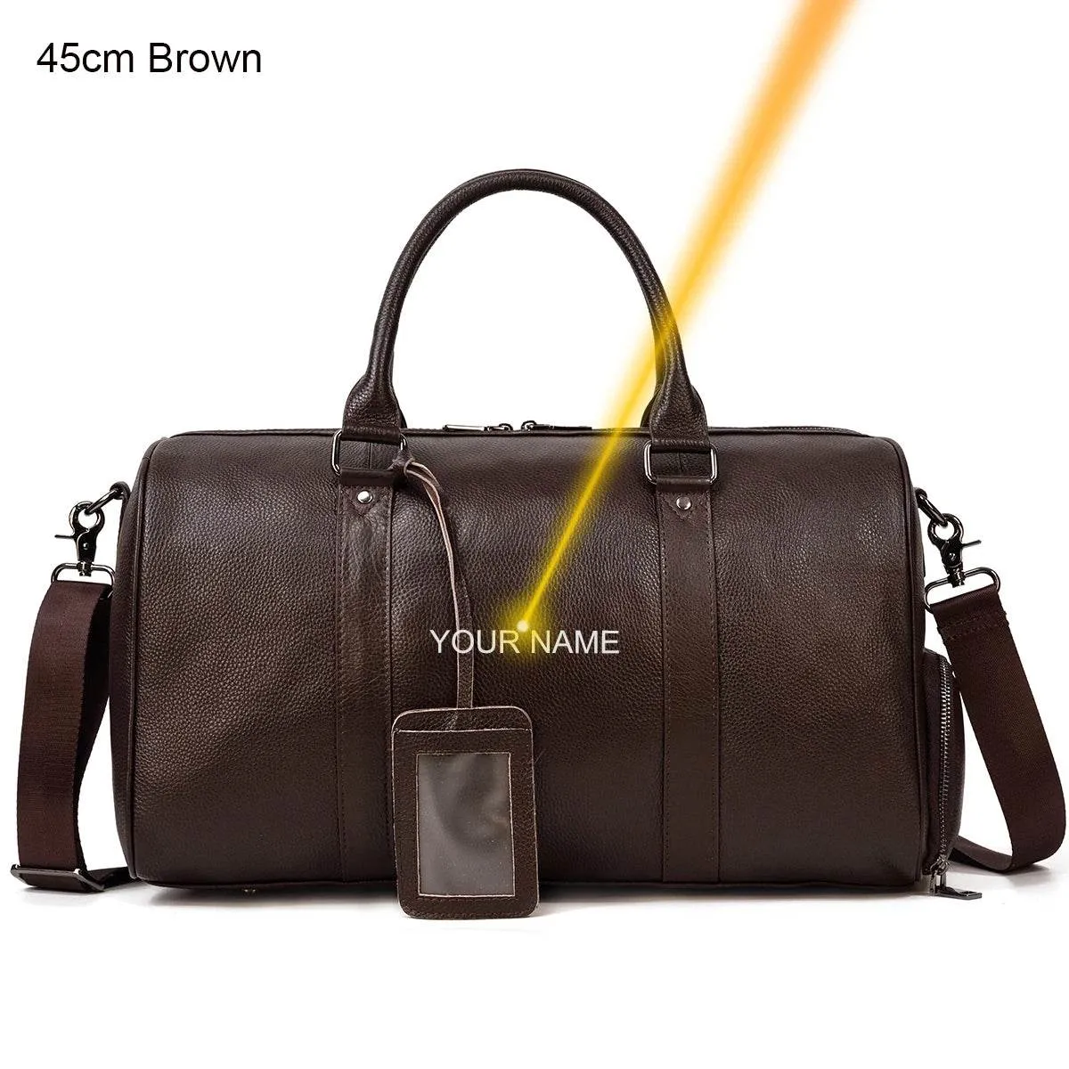 Large Capacity Men’s Genuine Leather Duffel for Travel and Fitness