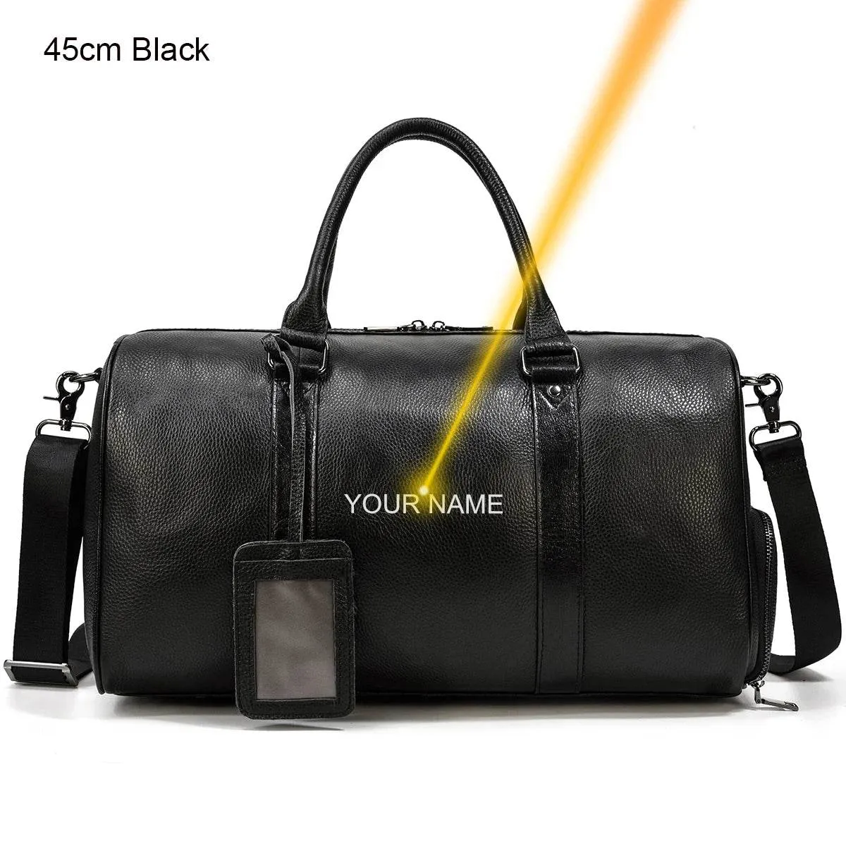 Large Capacity Men’s Genuine Leather Duffel for Travel and Fitness