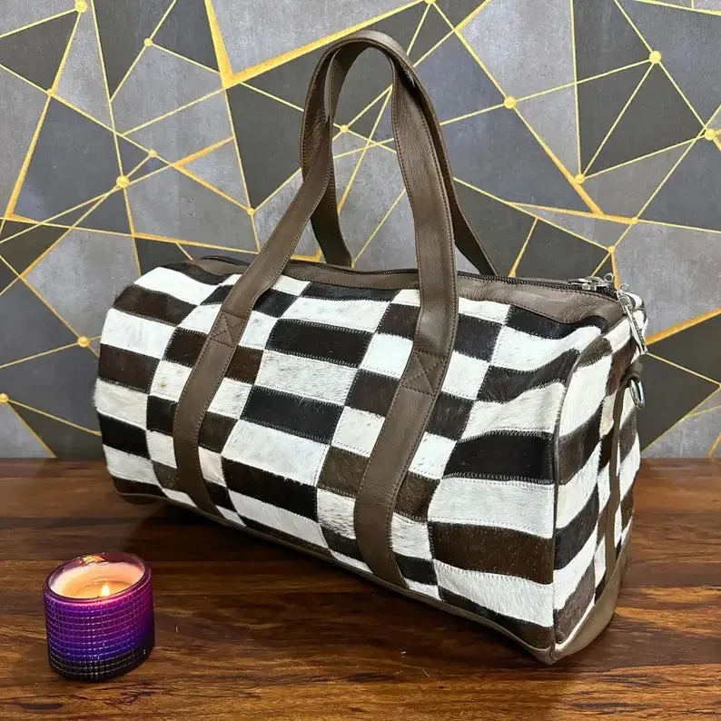 Large Cowhide Duffel Bag