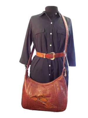 Leather and Snake Skin Handbag