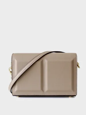 Leather Chocolate Box Bag Flap Mini Square Crossbody Bag