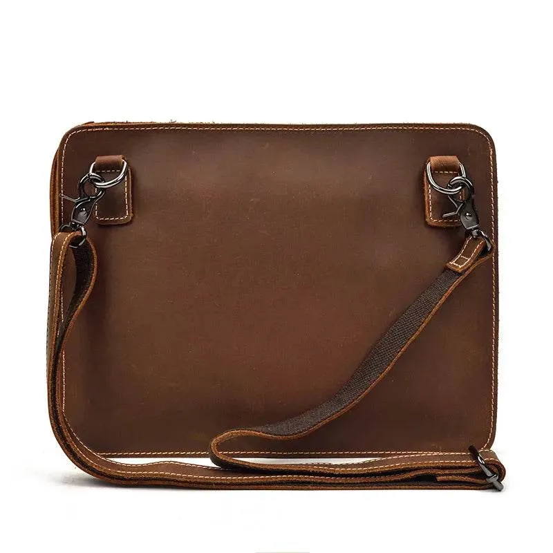 Leather Clutch Bag iPad Tablet Cover Bag with Shoulder Strap