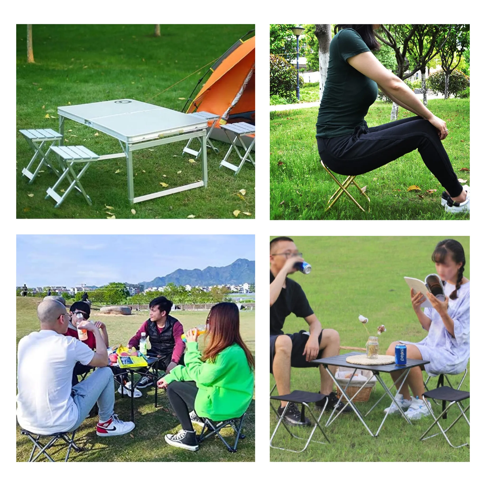 Lightweight Camping Chair Portable Aluminum Alloy Folding Stool Metal Zippered for Hiking Fishing Outdoor