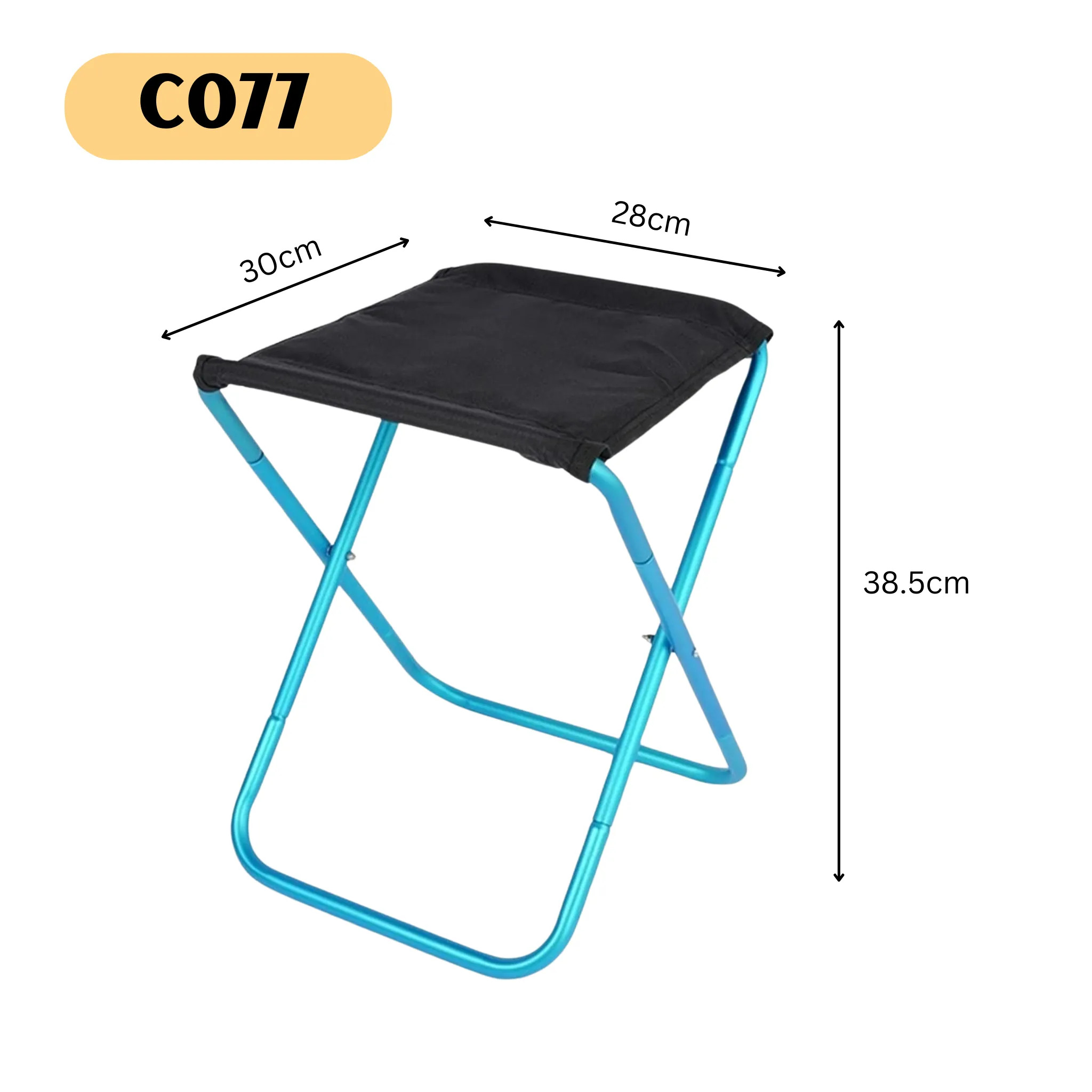 Lightweight Camping Chair Portable Aluminum Alloy Folding Stool Metal Zippered for Hiking Fishing Outdoor