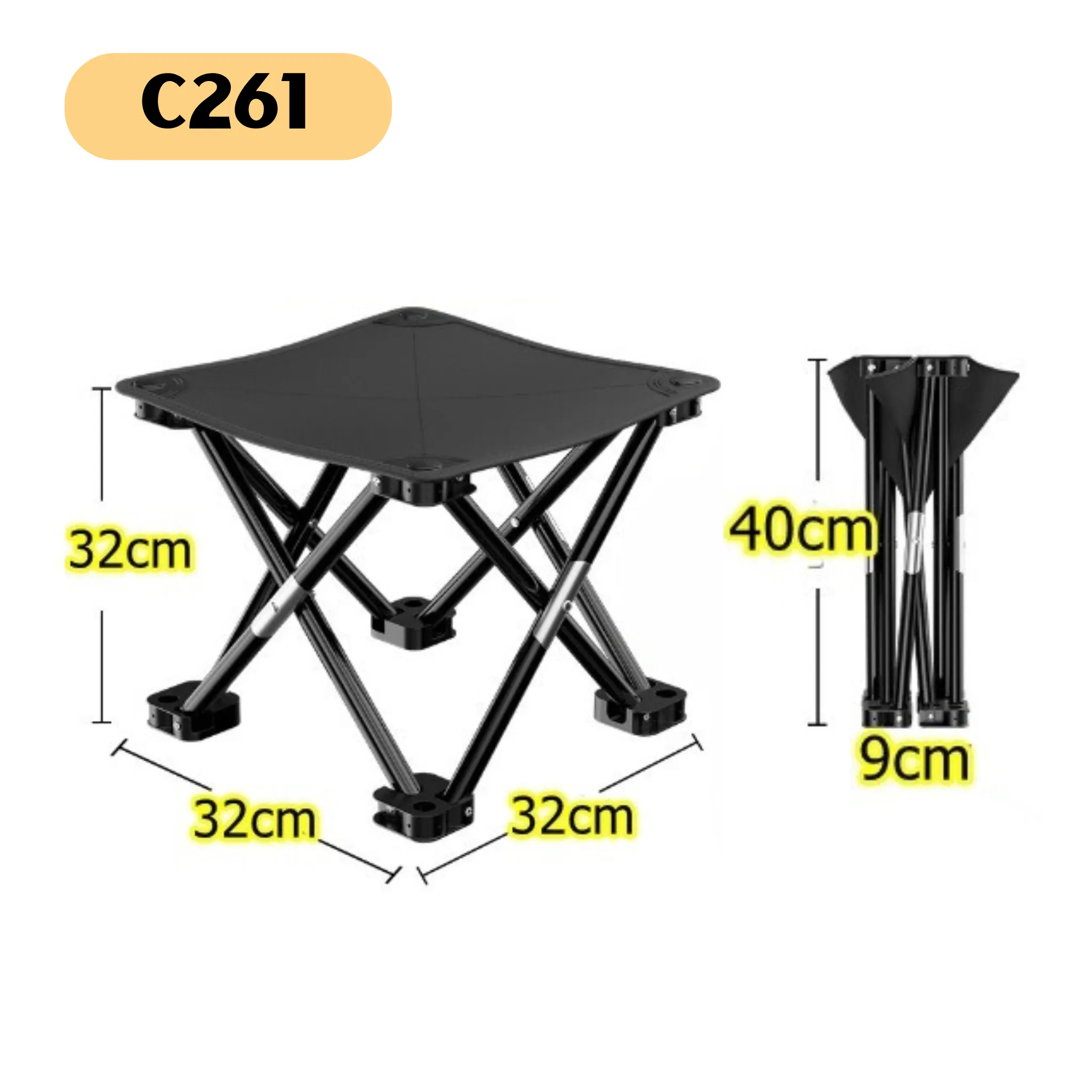 Lightweight Camping Chair Portable Aluminum Alloy Folding Stool Metal Zippered for Hiking Fishing Outdoor