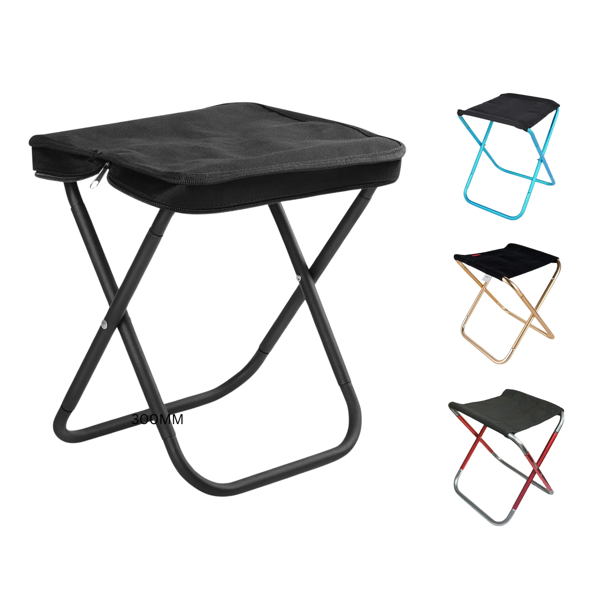 Lightweight Camping Chair Portable Aluminum Alloy Folding Stool Metal Zippered for Hiking Fishing Outdoor