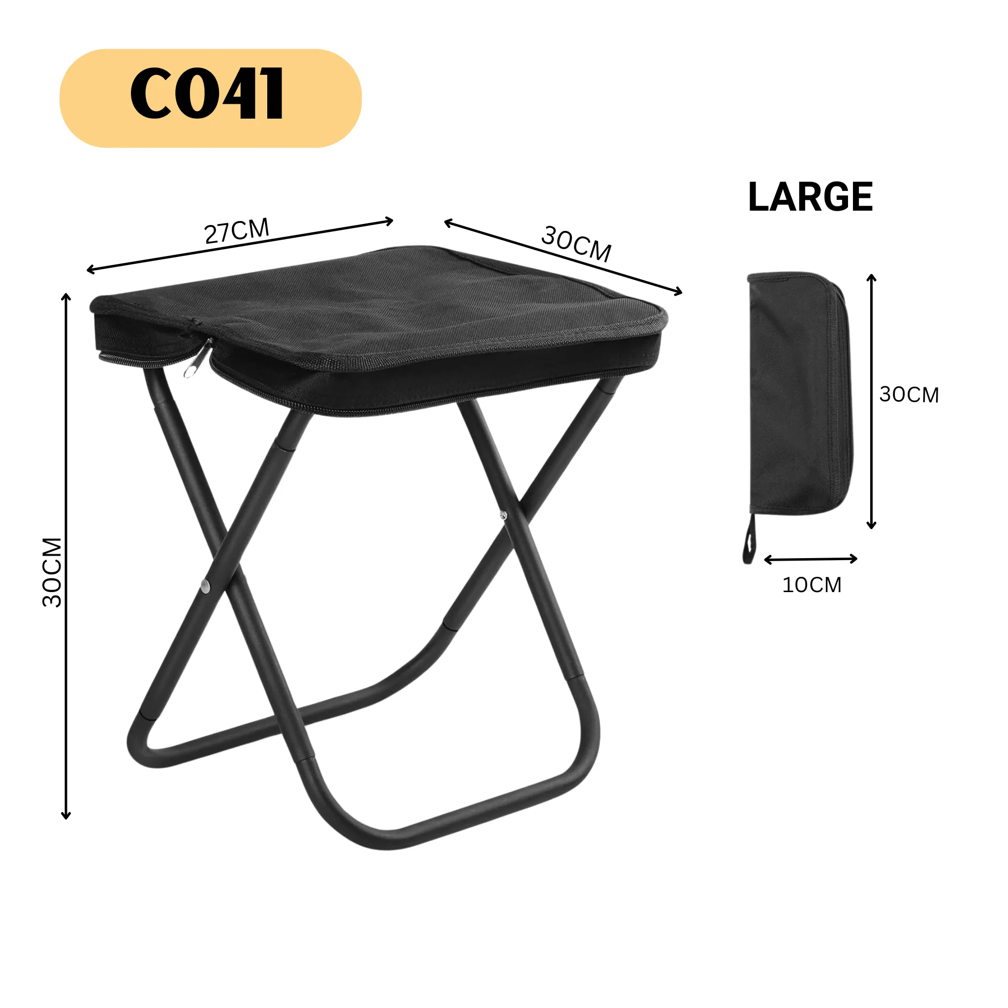 Lightweight Camping Chair Portable Aluminum Alloy Folding Stool Metal Zippered for Hiking Fishing Outdoor