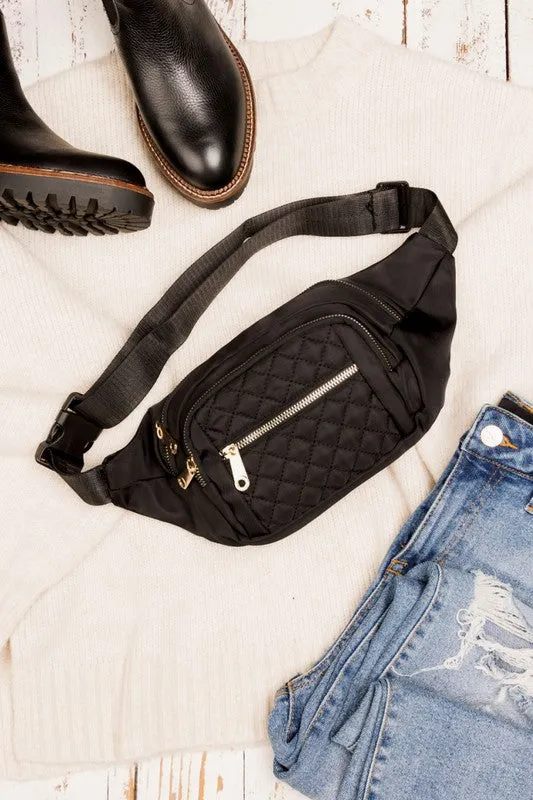 Limited *Quilted Belt Sling Bum Bag