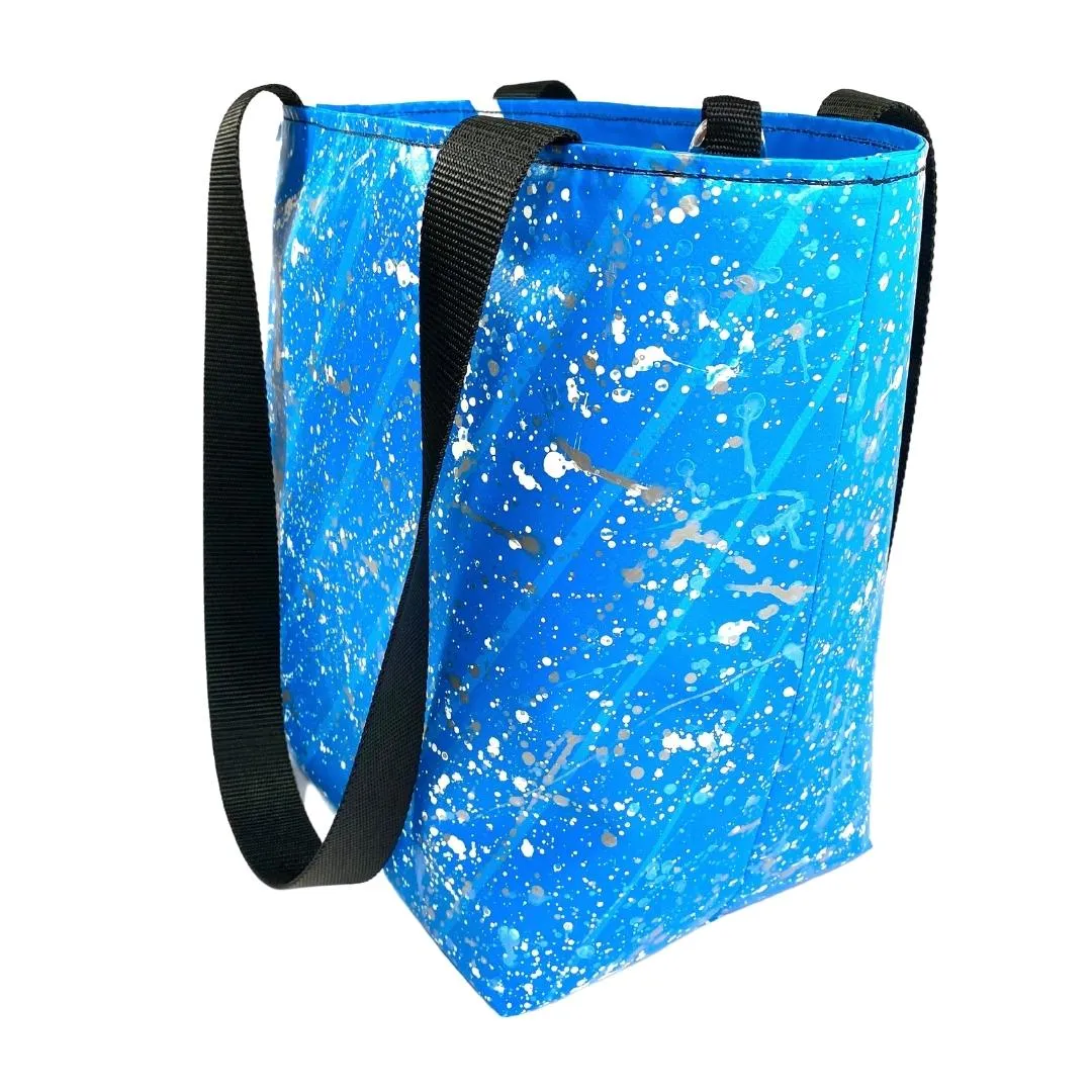 **Limited Release** Banner Tote Bag, Large: "Silver Splash"