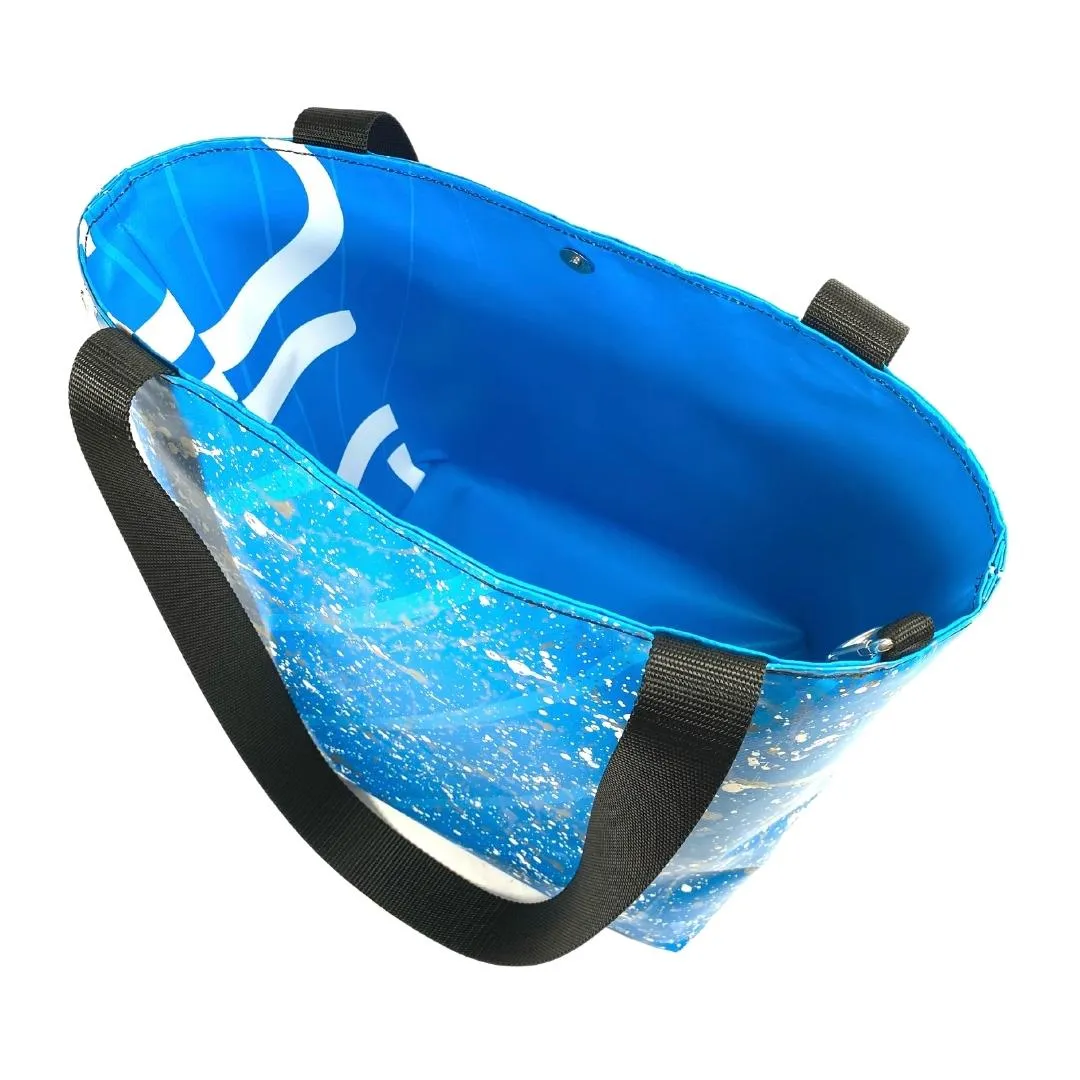**Limited Release** Banner Tote Bag, Large: "Silver Splash"