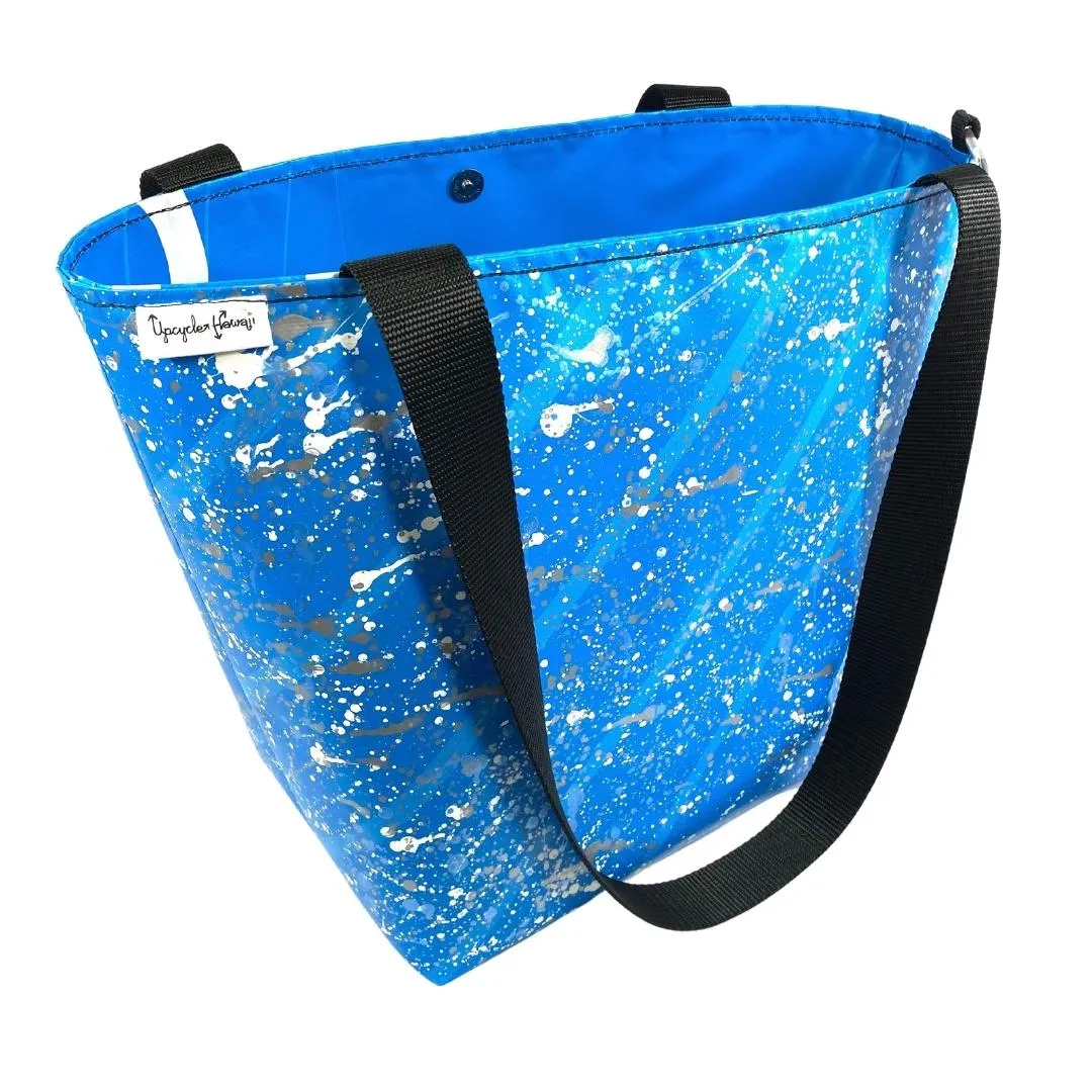 **Limited Release** Banner Tote Bag, Large: "Silver Splash"