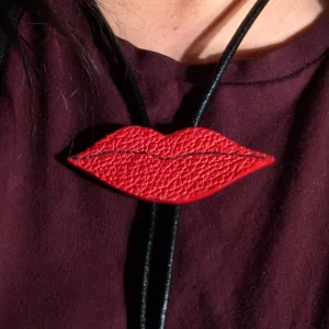 Lips Leather Bolo Tie