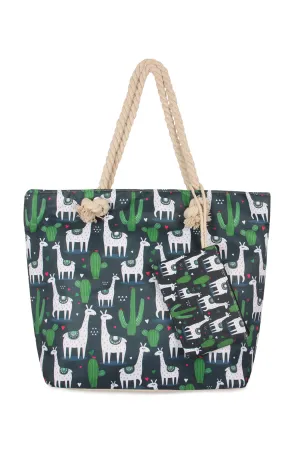 LLAMA DIGITAL PRINTED TOTE BAG
