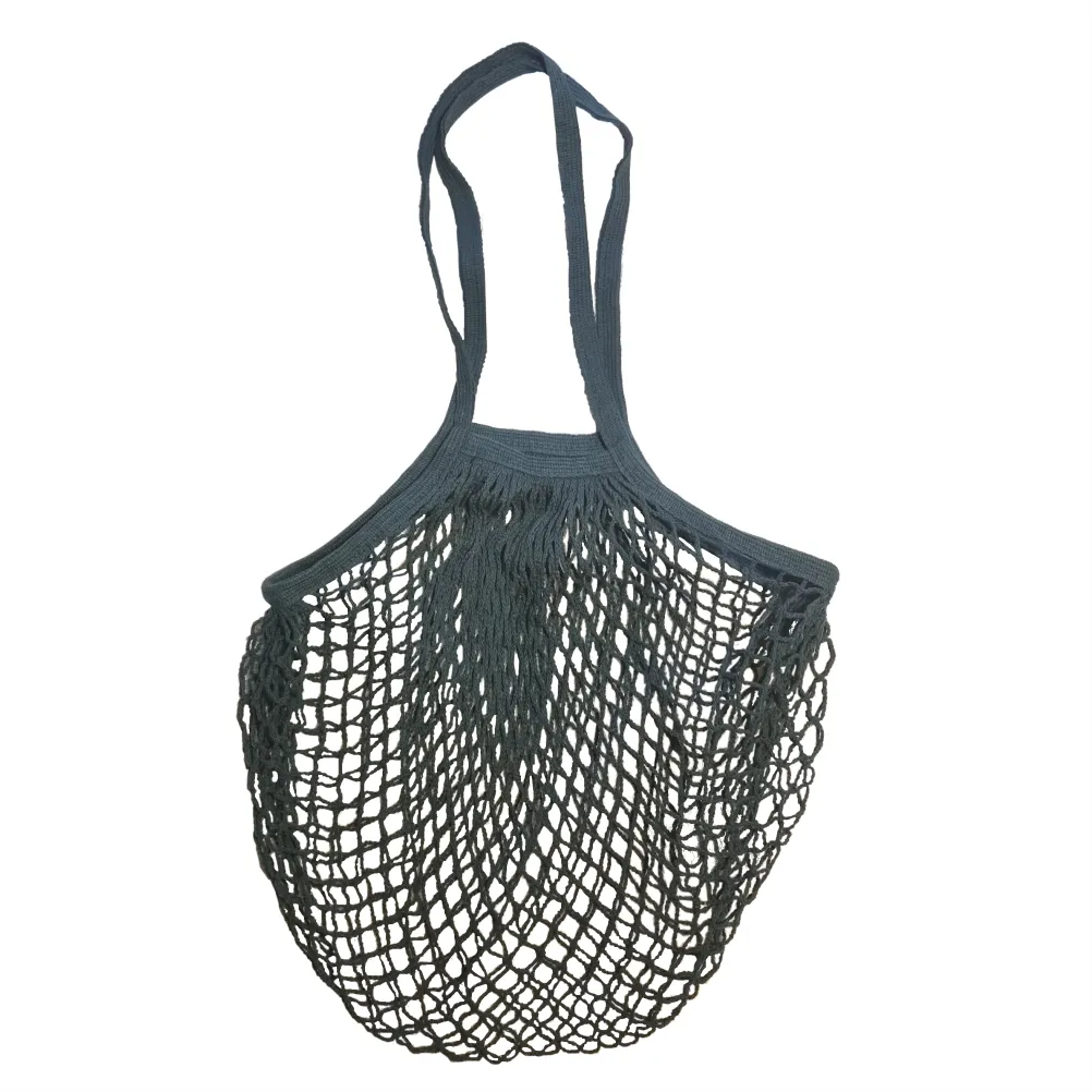 Long Handles - Organic Cotton - Reusable Grocery Mesh Shopping Bag- Pine Green