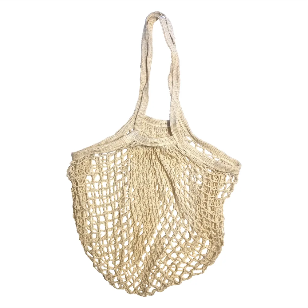 Long Handles - Organic Cotton - Reusable Grocery Mesh Shopping Bag- Pine Green