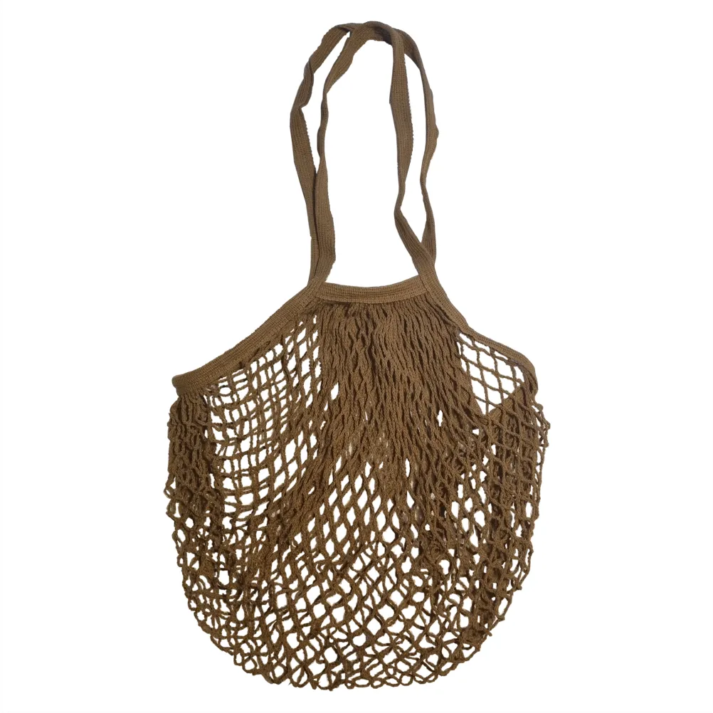 Long Handles - Organic Cotton - Reusable Grocery Mesh Shopping Bag- Pine Green