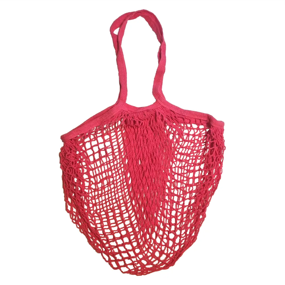 Long Handles - Organic Cotton - Reusable Grocery Mesh Shopping Bag- Pine Green