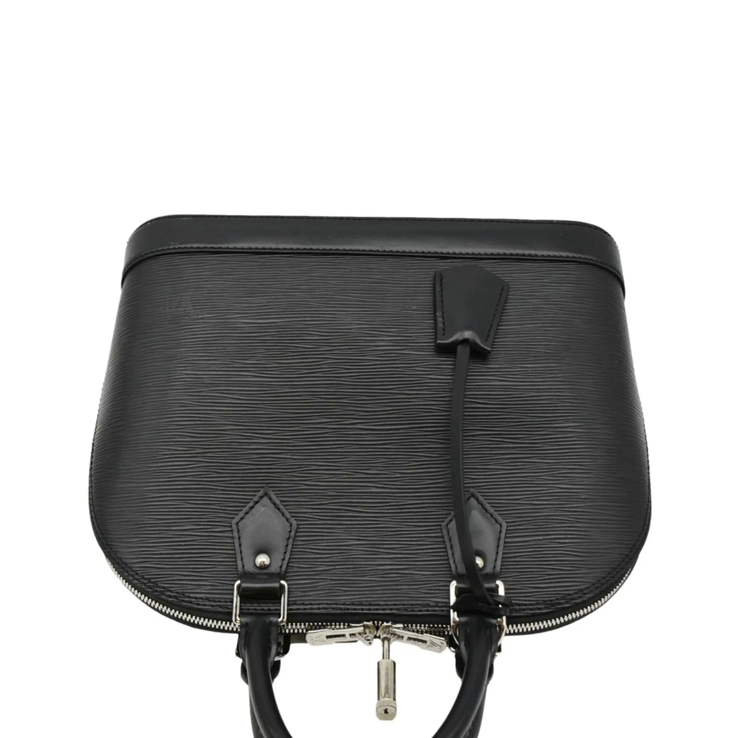 LOUIS VUITTON Alma PM Epi Leather Satchel Bag Black
