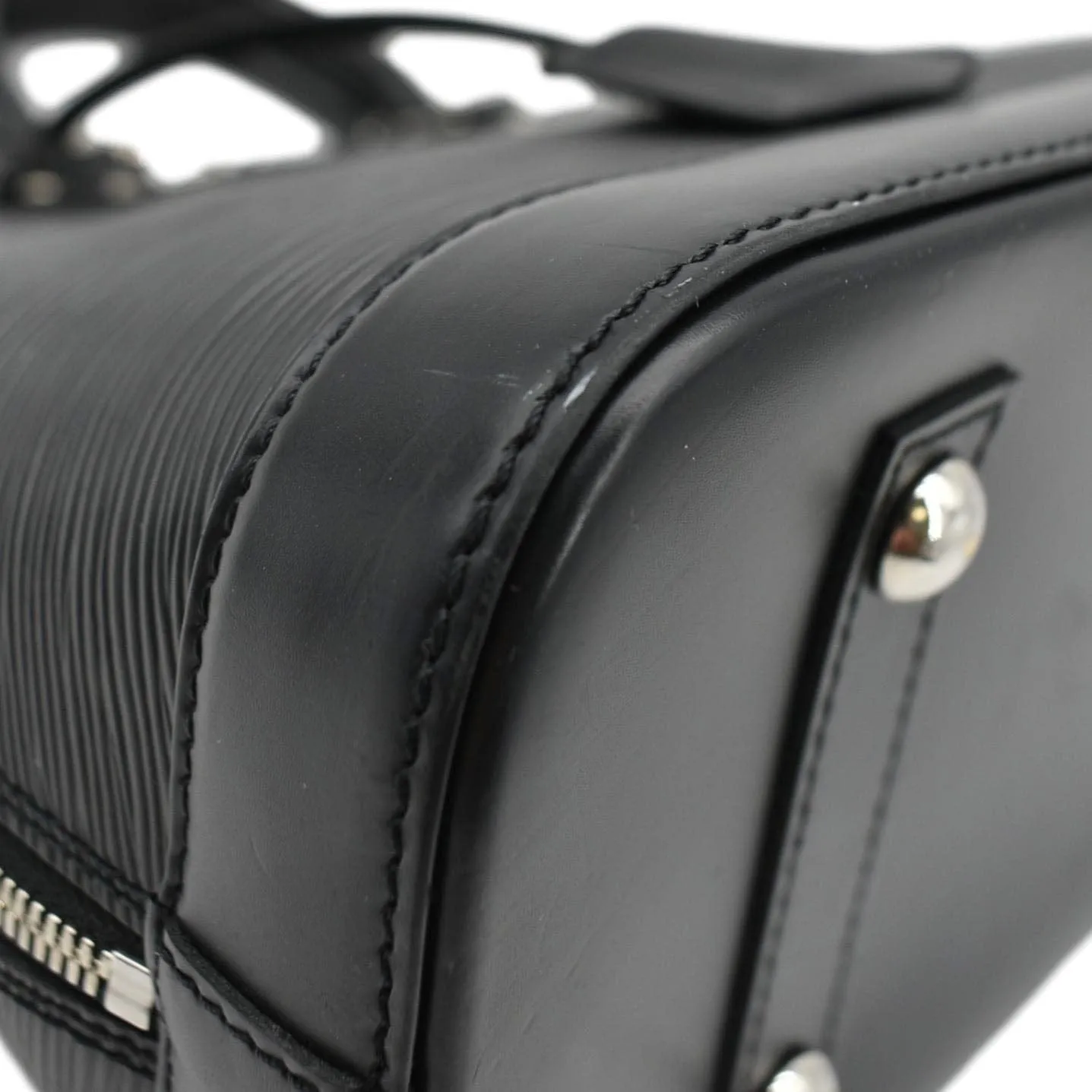 LOUIS VUITTON Alma PM Epi Leather Satchel Bag Black