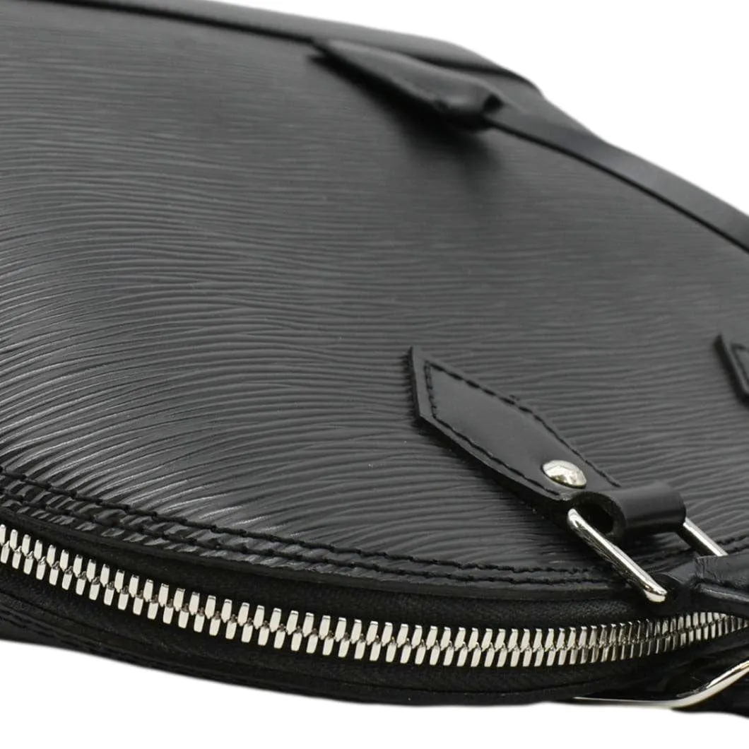 LOUIS VUITTON Alma PM Epi Leather Satchel Bag Black